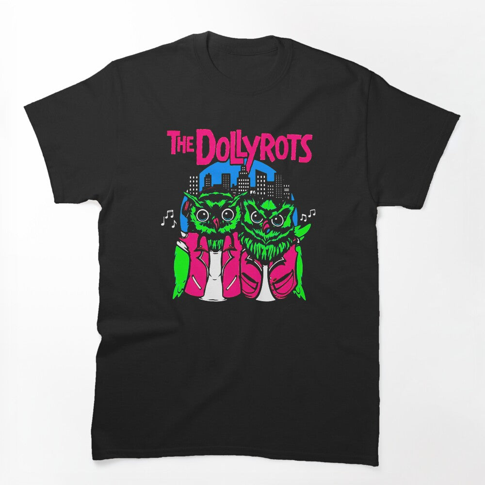 Pink Typography Alternative Rock Owl Shirt