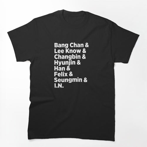 Stray Kids Names - Kpop Idol Music Shirt