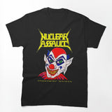 Yellow Typography And Clown Face Thrash Metal Shirt