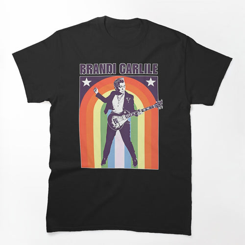 Brandi Carlile Electric Guitar Rainbow Backdrop Shirt
