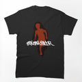 Racer Running Silhouette White Graffiti Shirt