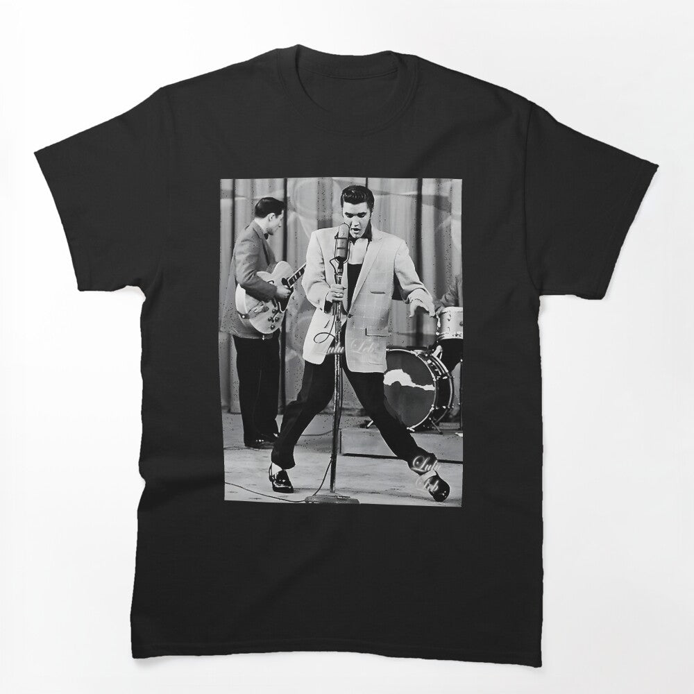 Elvis Inspired Rock And Roll Stage Energy Vintage Music Design Shirt