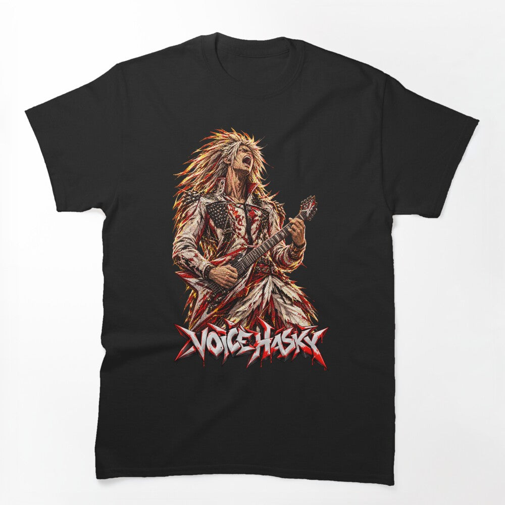 Voice Hasky - Heavy Metal Anime Guitarist Illustration Shirt