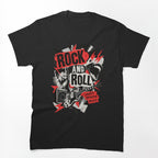 Rock & Roll Rebel Typography Chaotic Vintage Graphic Text Design Shirt