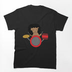 Cat Drummer 80s Heavy Metal Hair Band Kawaii Shirt