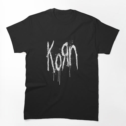 Korn Logo Distressed Rock Band Graphic Design Shirt