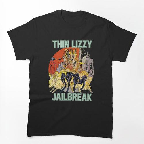 Thin Lizzy Jailbreak Explosion Vintage Black Print T Shirt