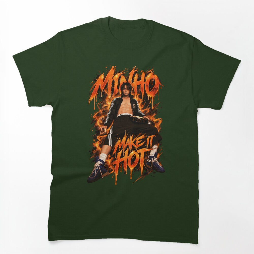 Edgy Y2K Orange Typography Minho Photo Visual Shirt