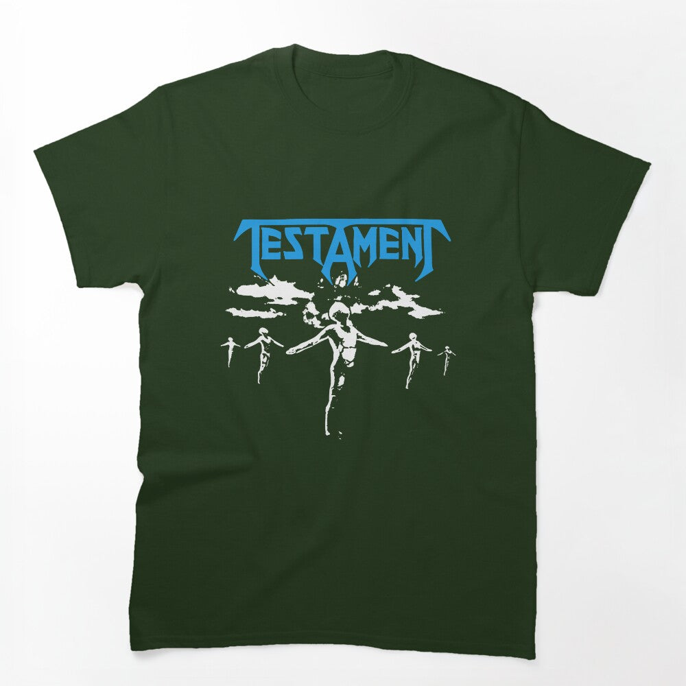 Blue Typography With Silhouette Style Speed Metal Band Shirt
