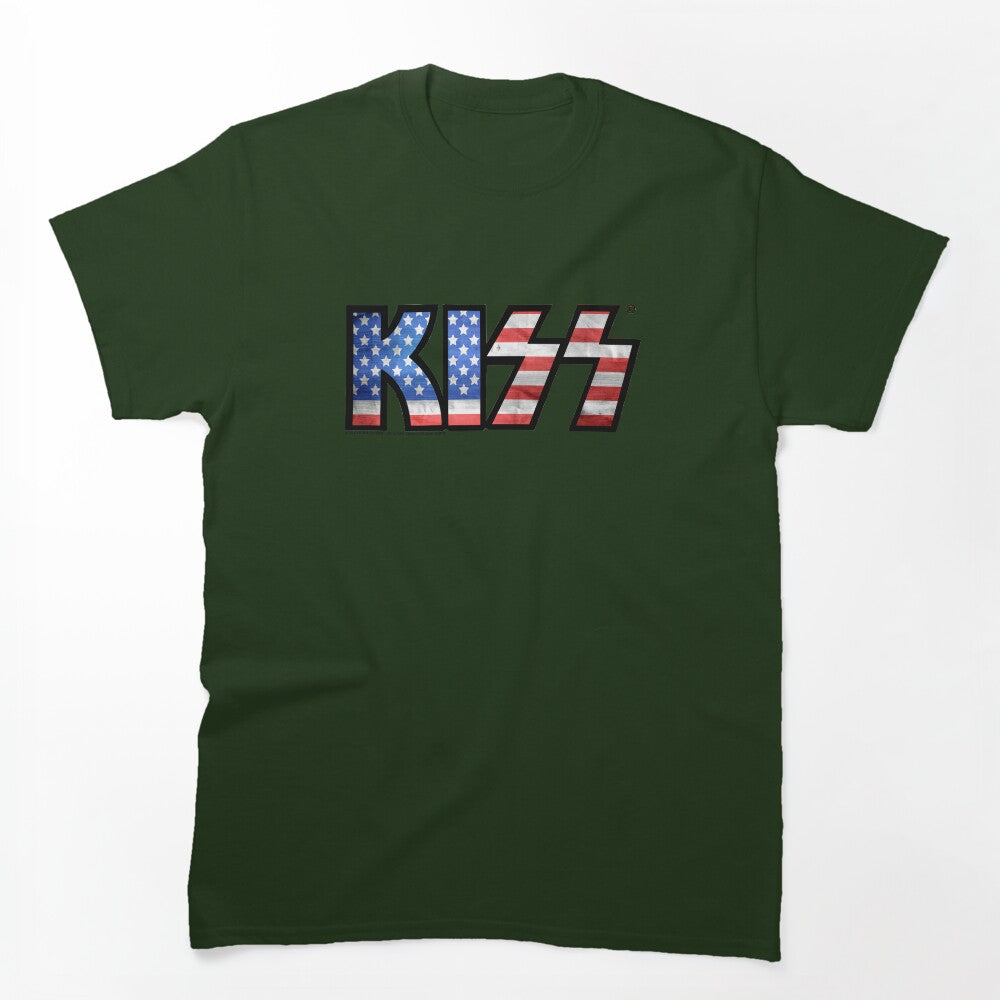 KISS Logo - American Flag Shirt