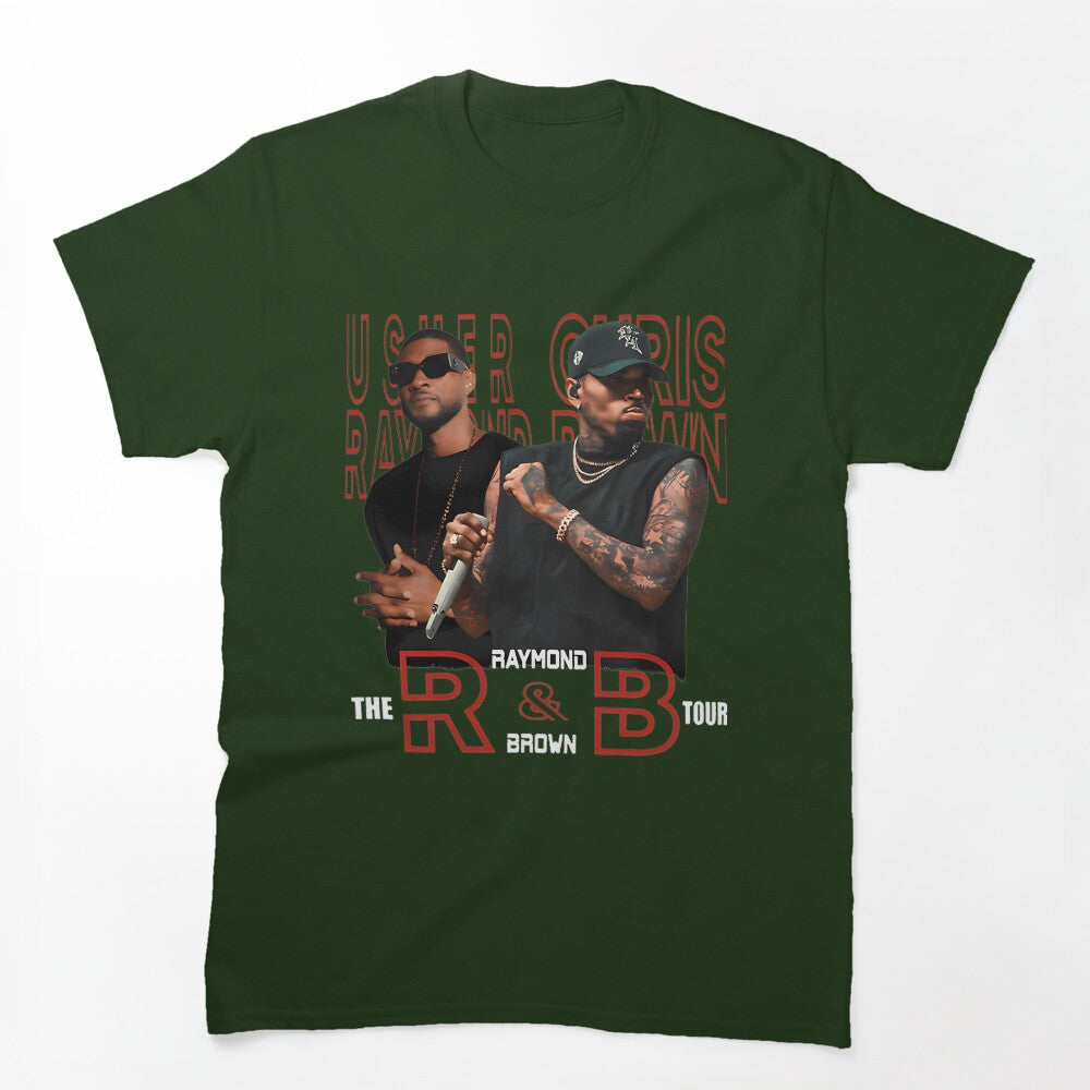 Usher And Chris Brown R&B Tour Inspired Graphic Design Shirt