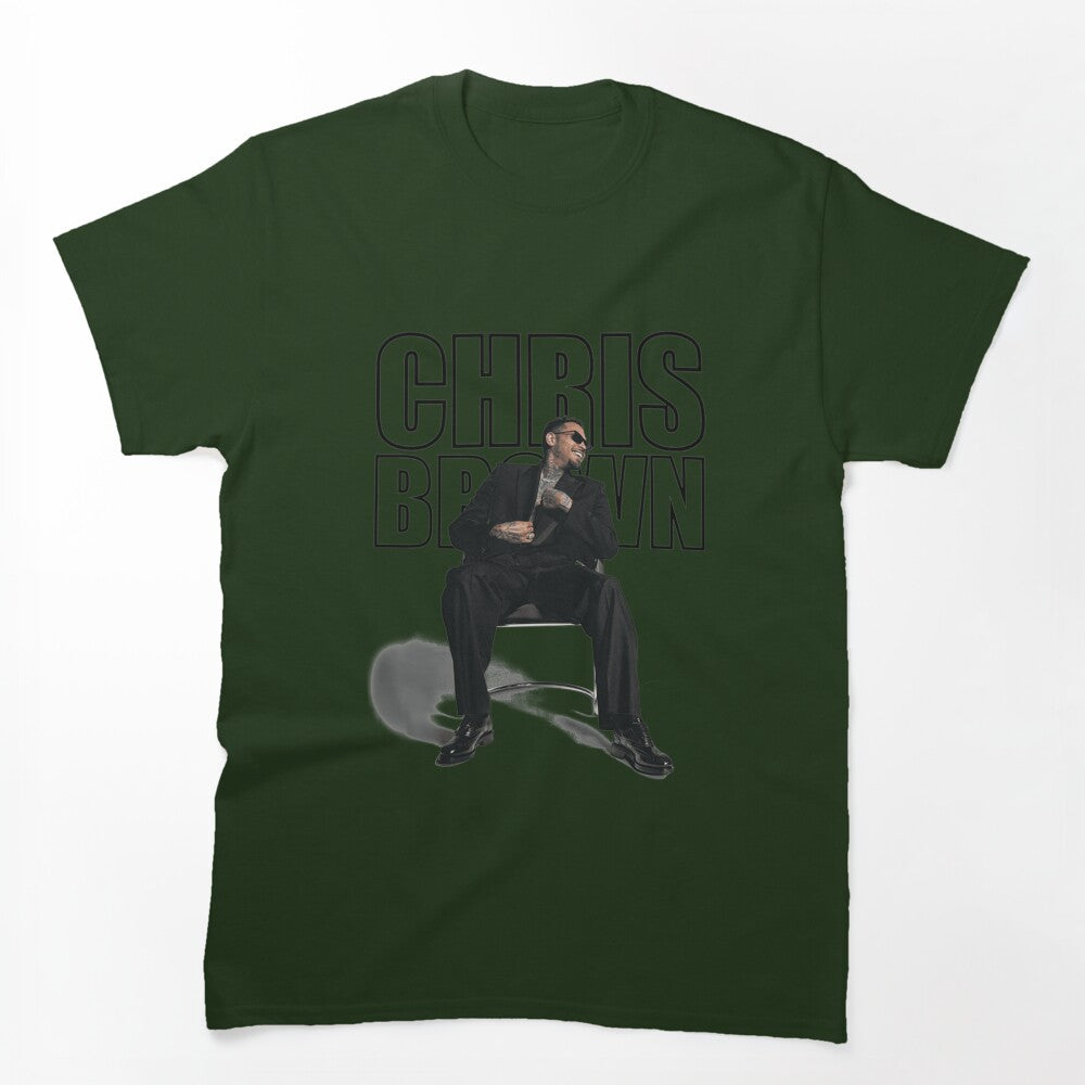 Chris Brown Modern Outline Minimalist Graphic Design Shirt