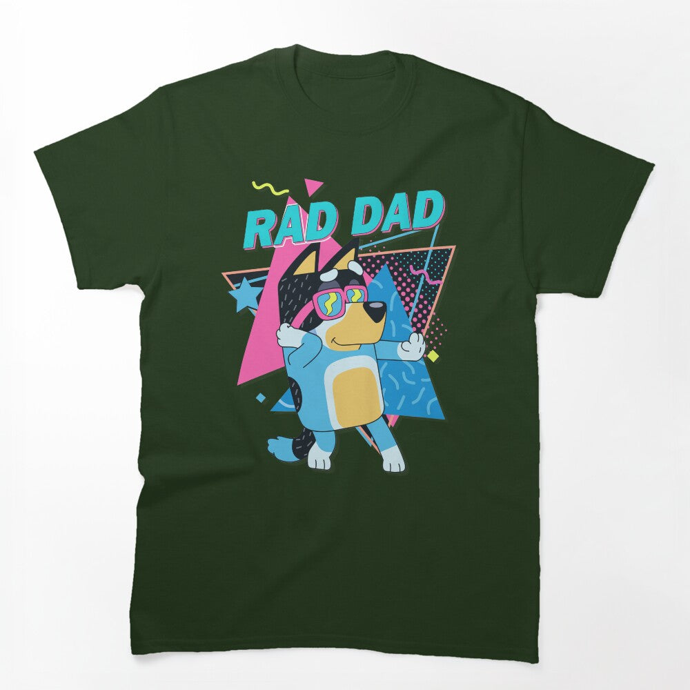 Rad Dad Dog Character Vibrant Shirt