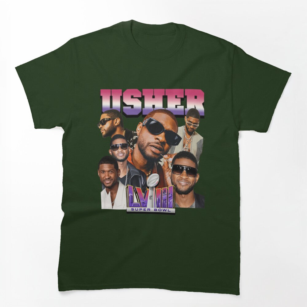Usher Retro R&B Superstar Collage Design Shirt