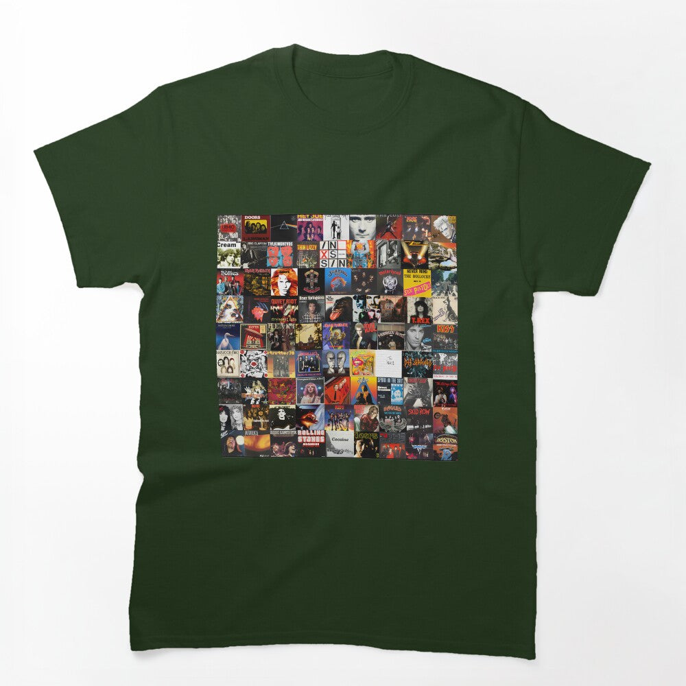 Rock Vinyl Record Collage Art Design For Music Lovers Shirt