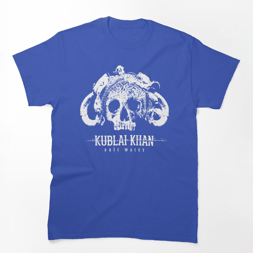 Detailed White Horned Skull Symbol Shirt