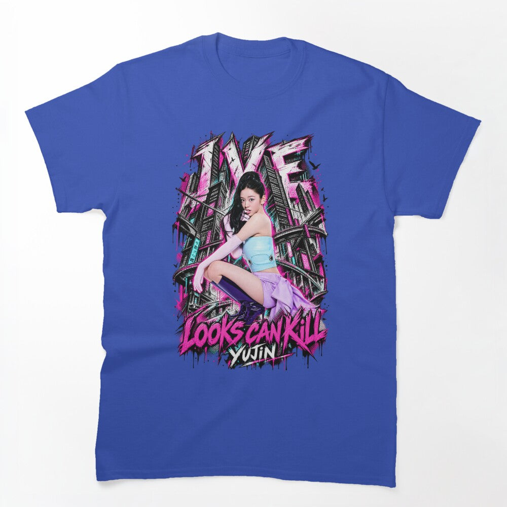 Yujin IVE Looks Can Kill Pink City Graphic Shirt