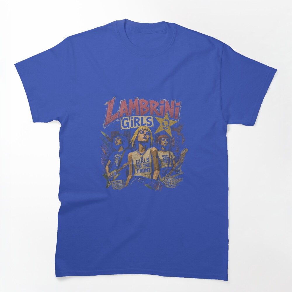 Lambrini Girls Vintage 3D Rock Band PS1 Style Shirt
