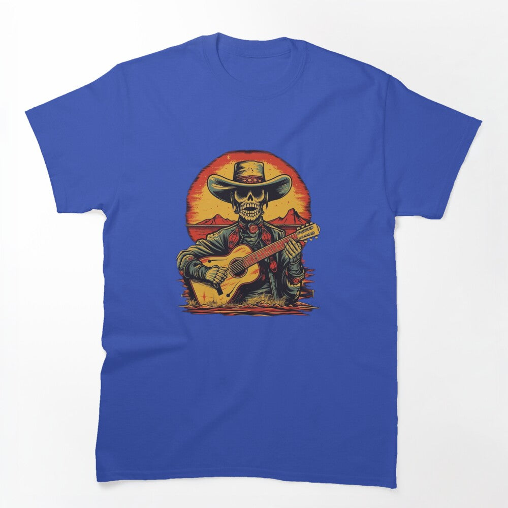 Western Skeleton Cowboy Playing Guitar Shirt