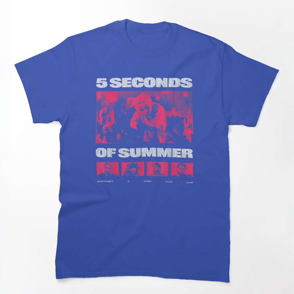 Retro 5 Seconds Of Summer Tour Photo Graphic Pop Punk Band Shirt