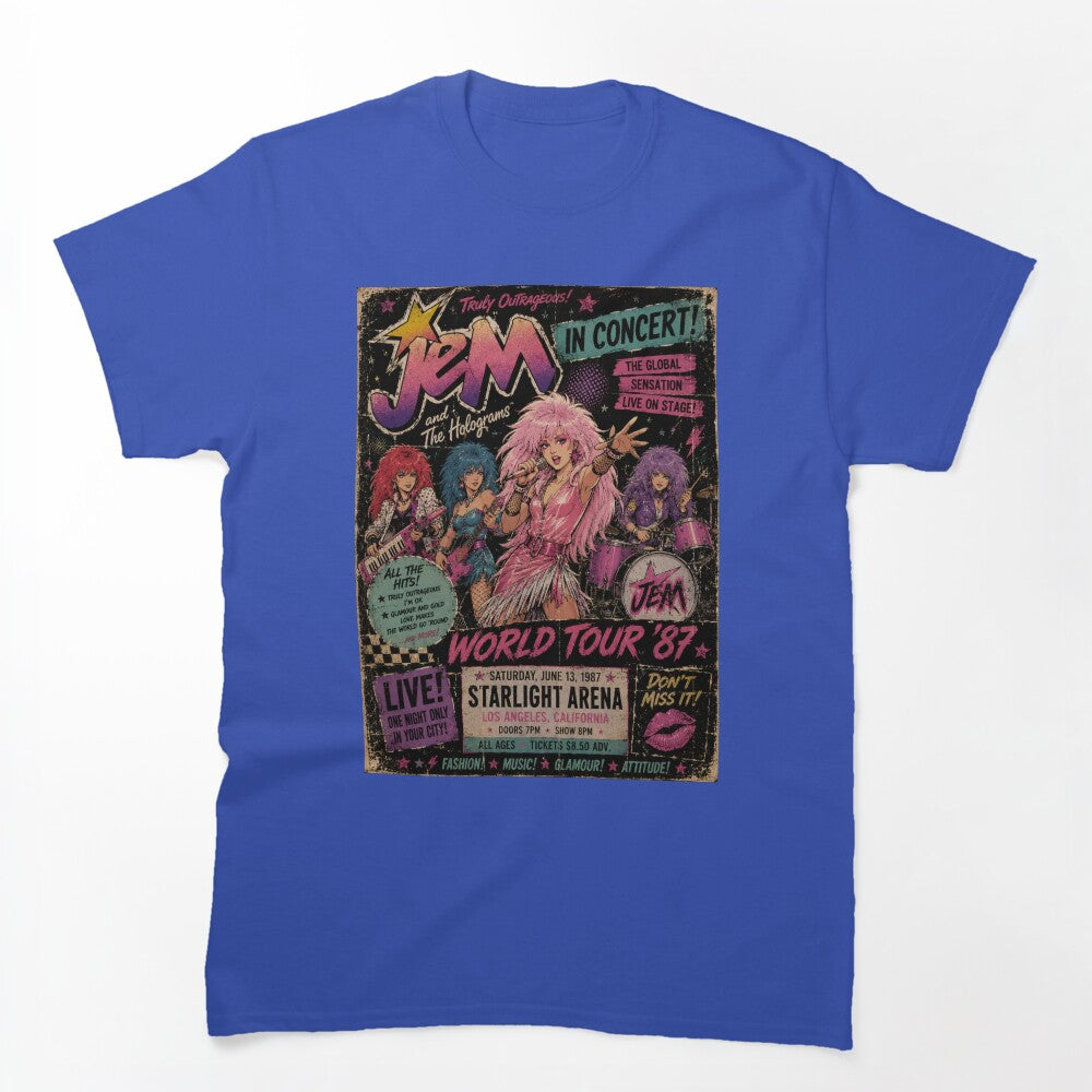 Jem And The Holograms World Tour 87 Retro Concert Fan Art Shirt