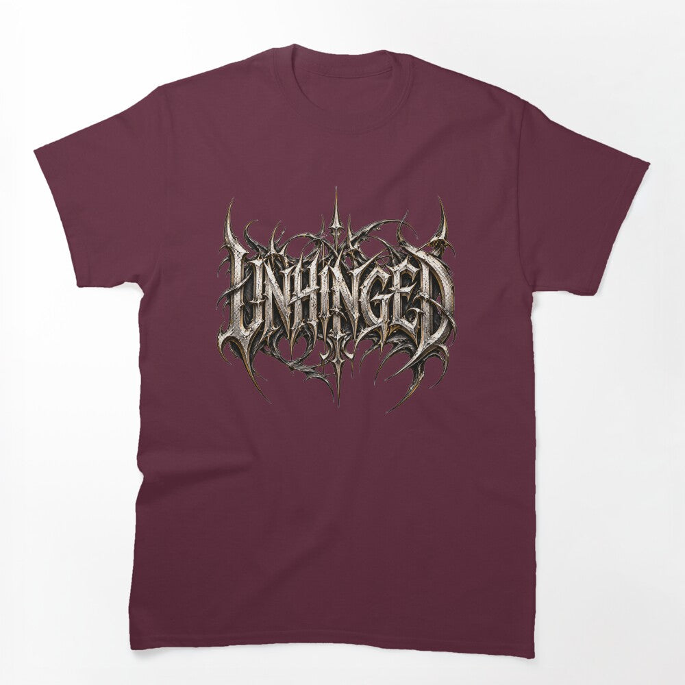 Unhinged - Brutal Death Metal Spiky Typography Shirt