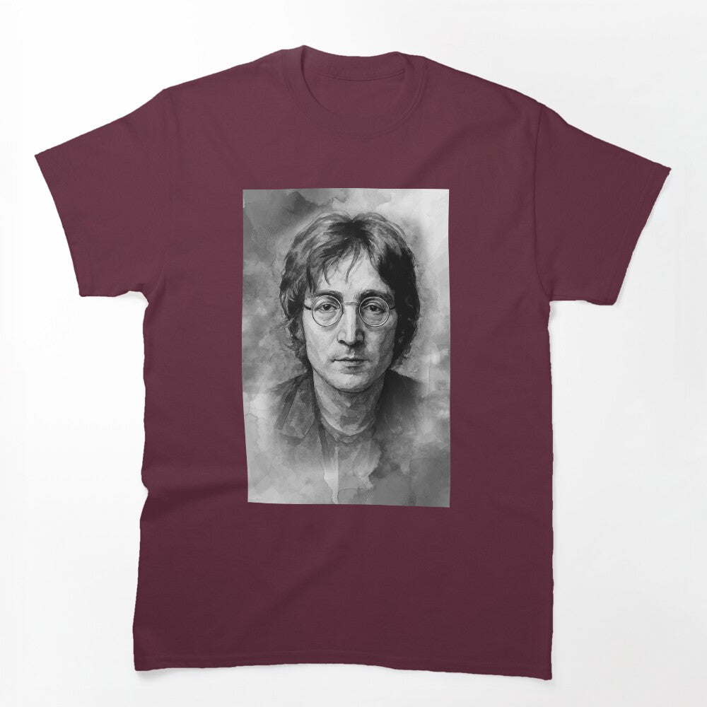 John Lennon Watercolour Portrait Iconic Beatles Art Print By Conor Shirt