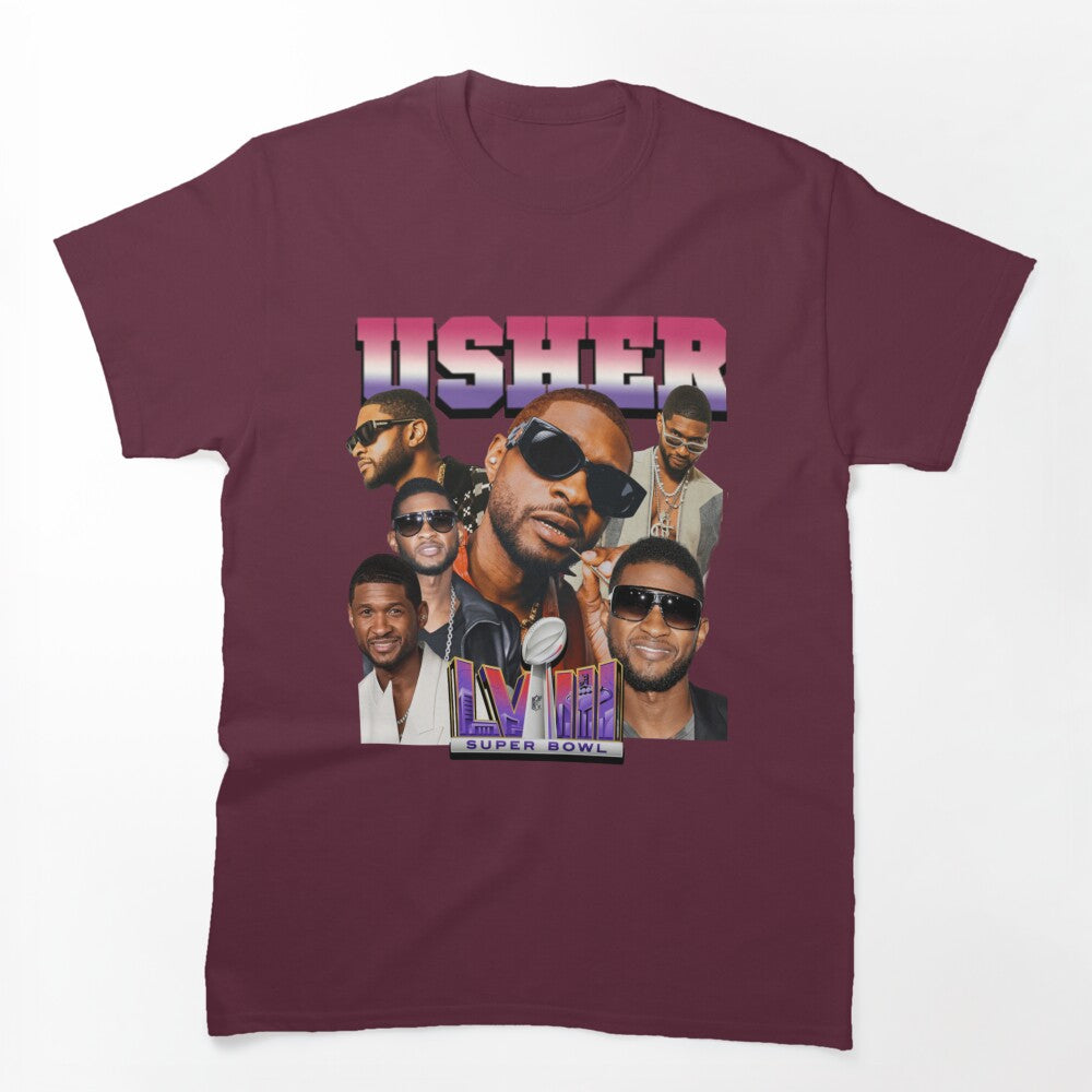 Usher Retro R&B Superstar Collage Design Shirt