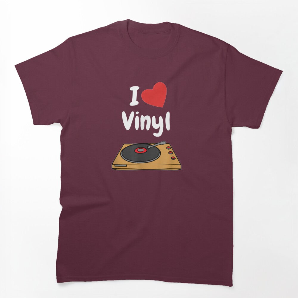 I Heart Vinyl Vinyl Record Collecting Quote Shirt