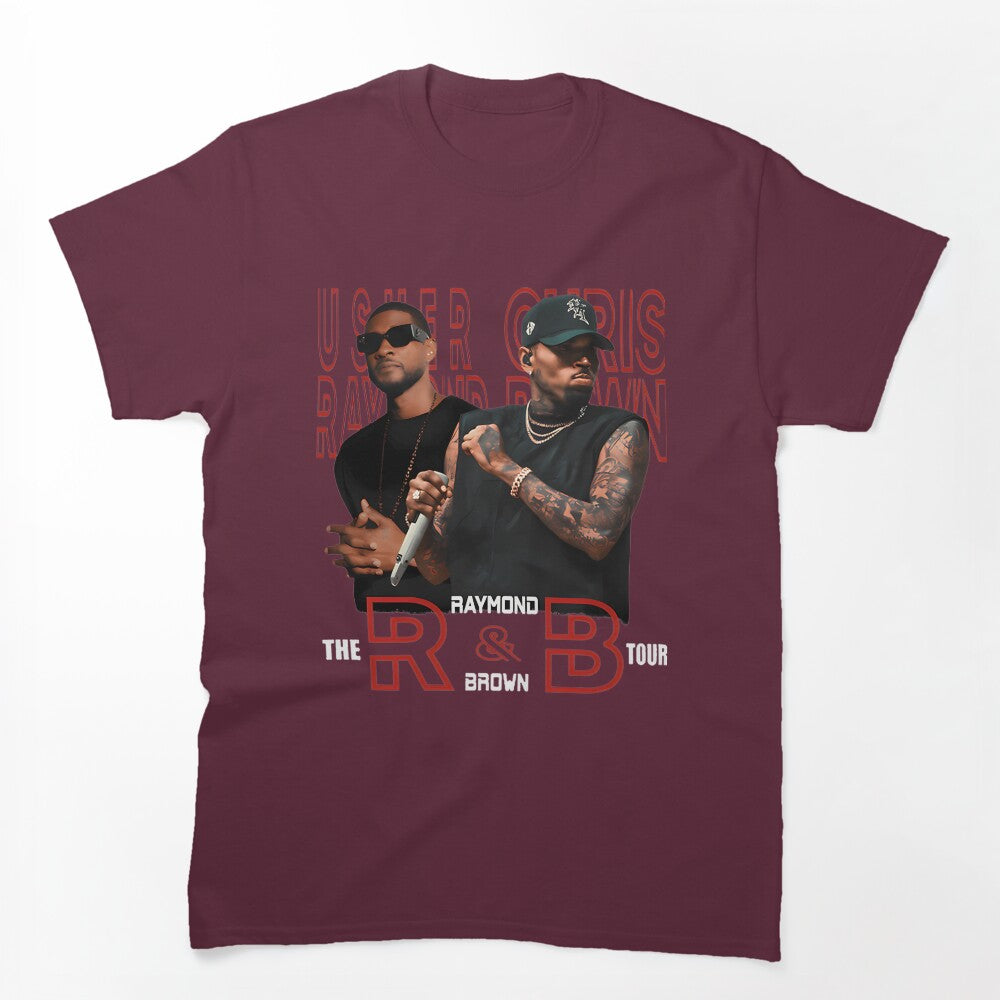 Usher And Chris Brown R&B Tour Inspired Graphic Design Shirt