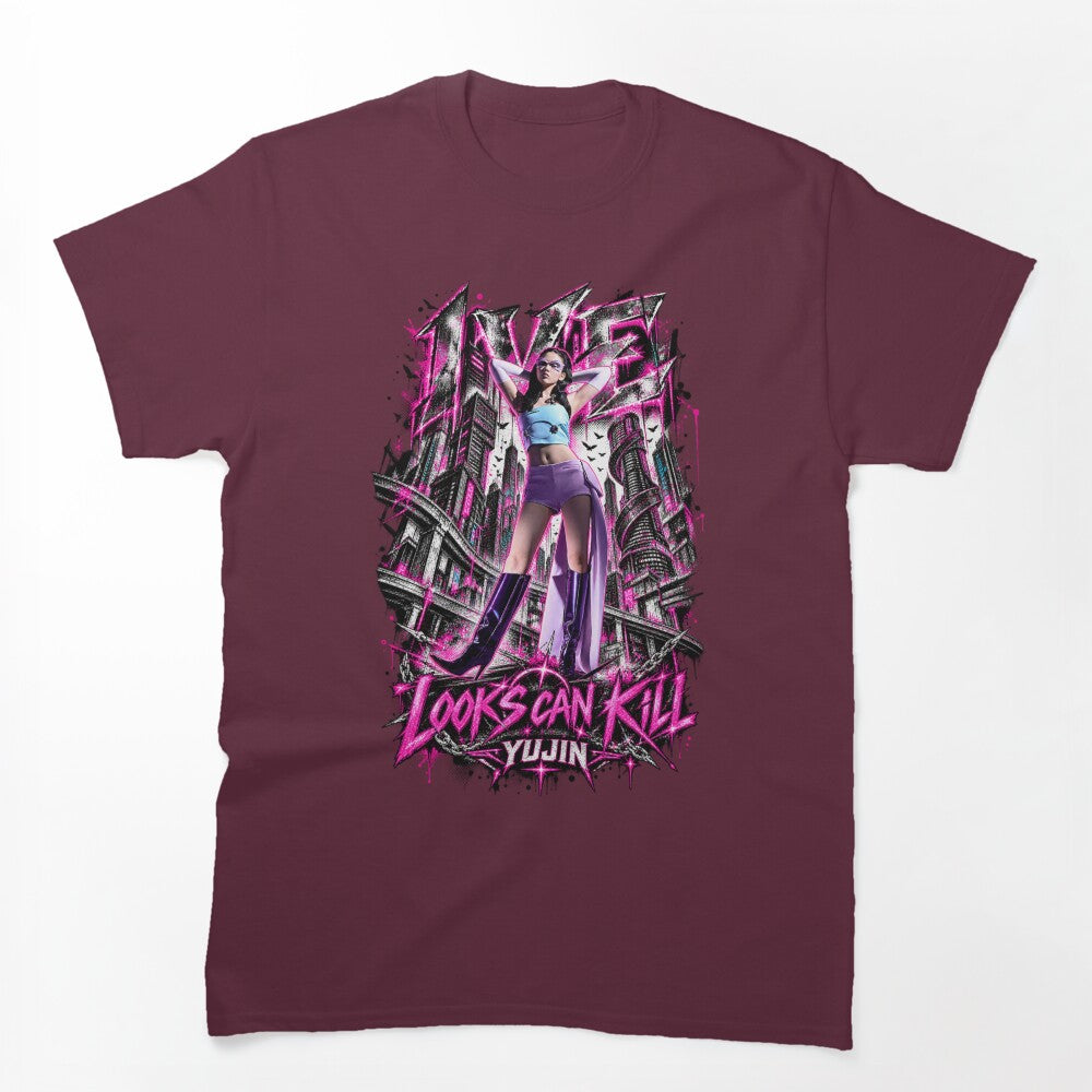 IVE Yujin Looks Can Kill Gothic Pink Visual Shirt