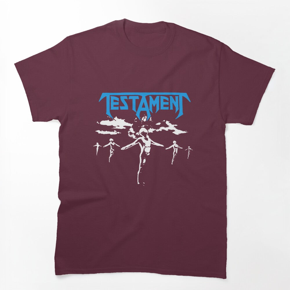 Blue Typography With Silhouette Style Speed Metal Band Shirt