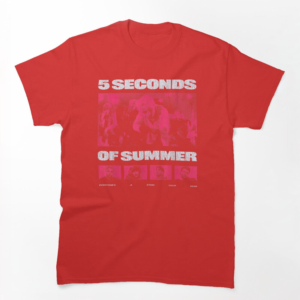 Retro 5 Seconds Of Summer Tour Photo Graphic Pop Punk Band Shirt