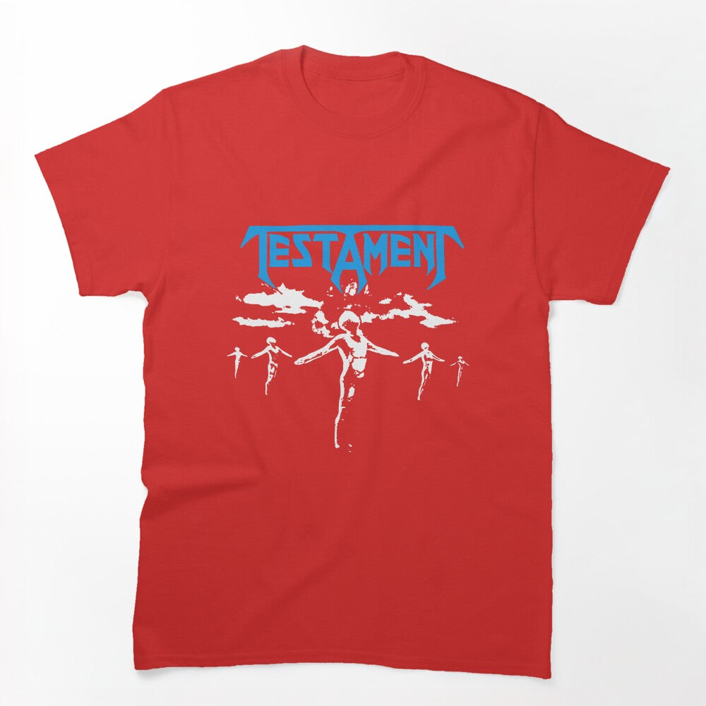 Blue Typography With Silhouette Style Speed Metal Band Shirt
