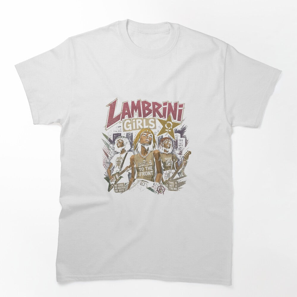 Lambrini Girls Vintage 3D Rock Band PS1 Style Shirt
