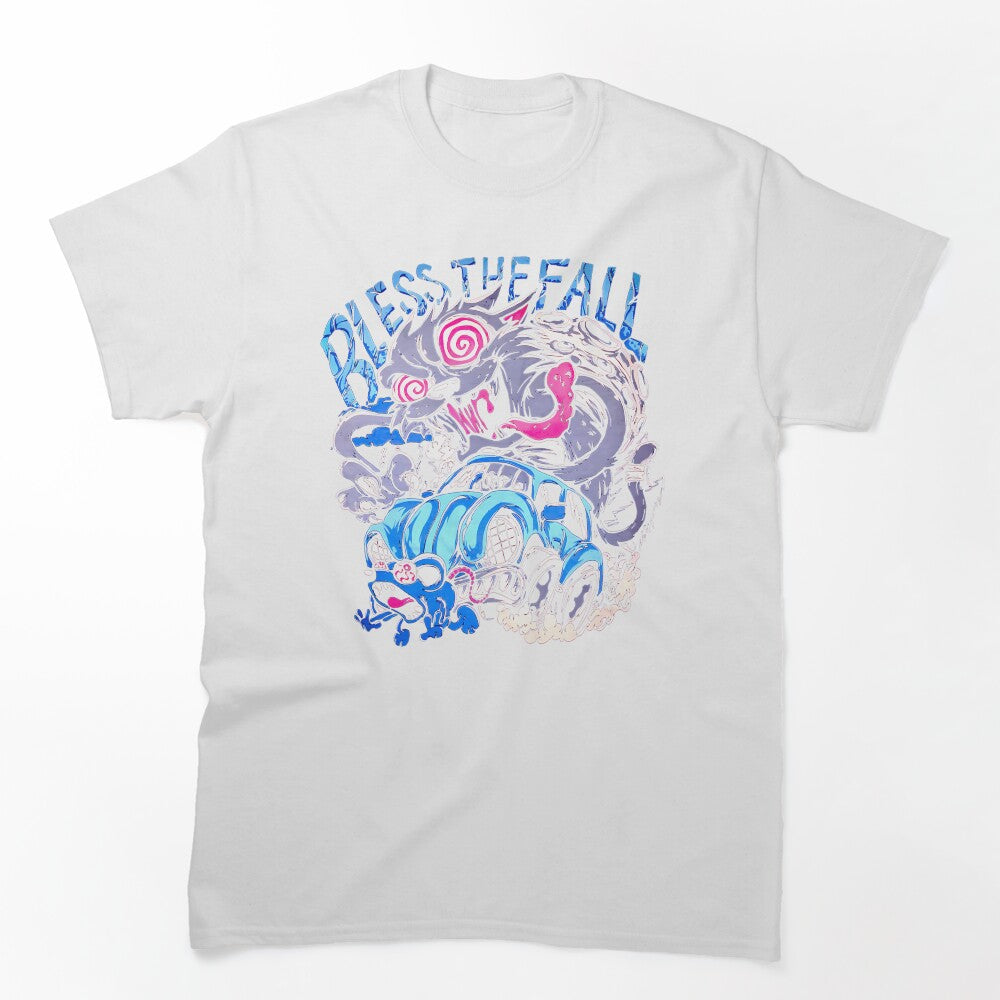 Blue Typography Screamo Band Shirt