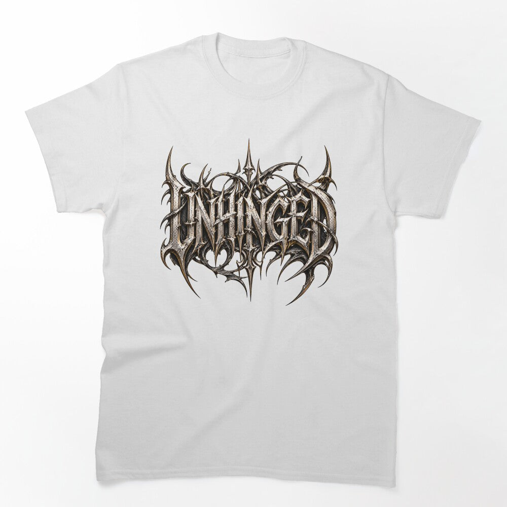 Unhinged - Brutal Death Metal Spiky Typography Shirt