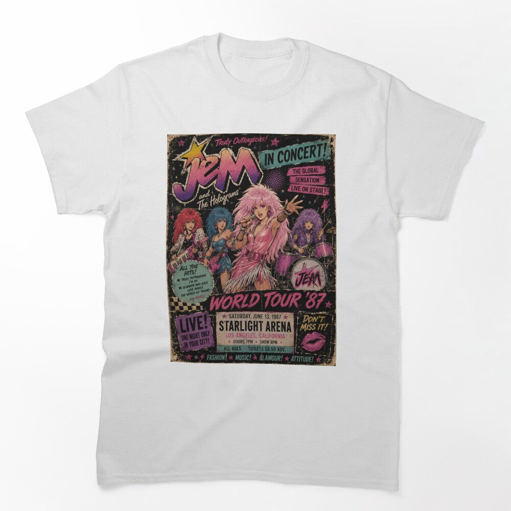 Jem And The Holograms World Tour 87 Retro Concert Fan Art Shirt