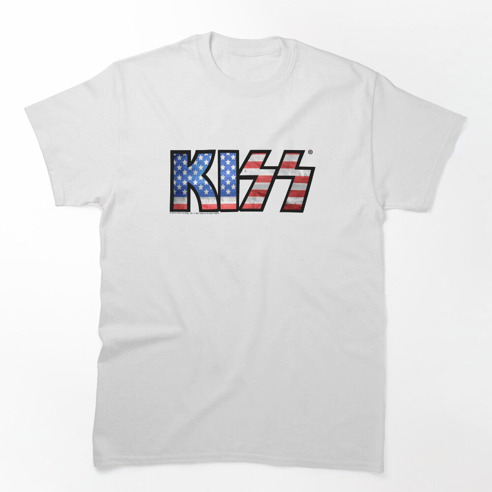 KISS Logo - American Flag Shirt