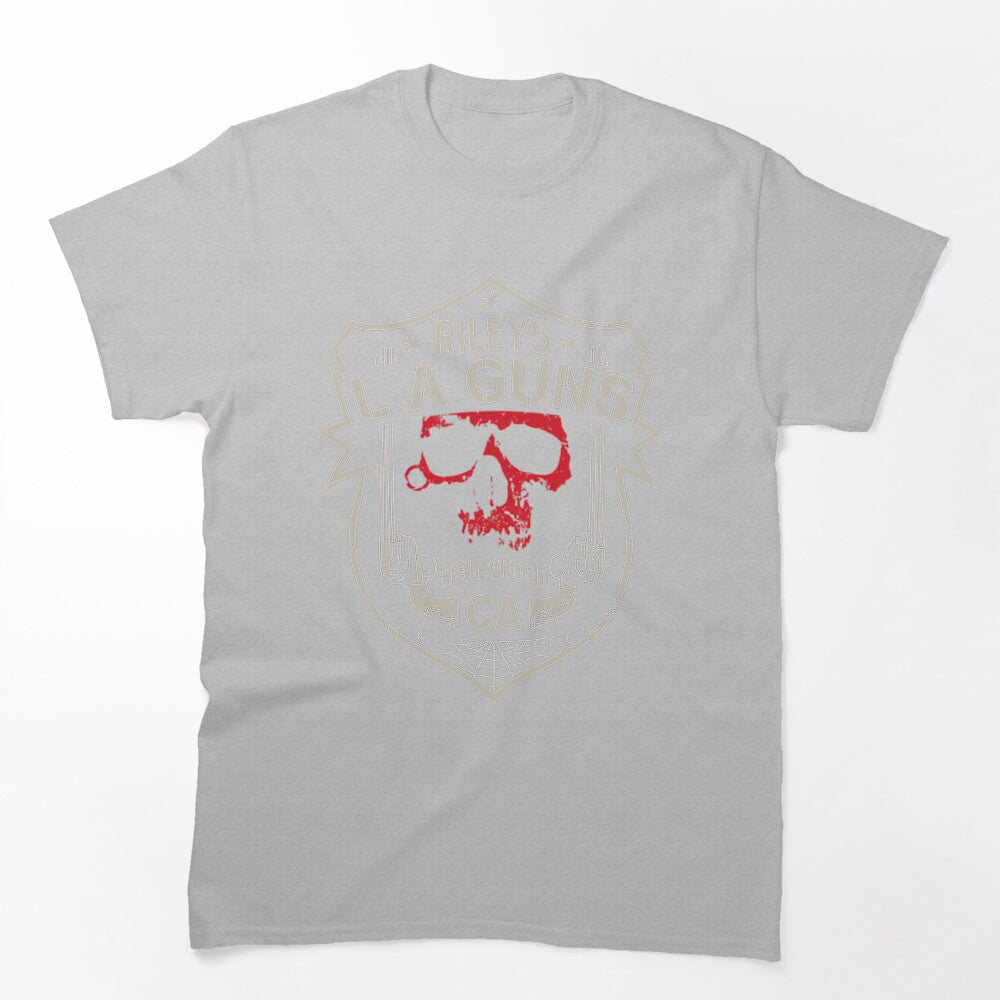 Riley's L A Guns Official Logo Red Skull Shirt