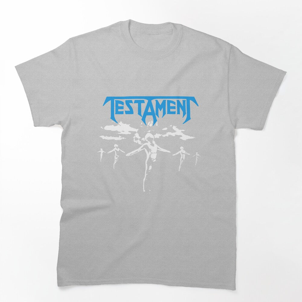 Blue Typography With Silhouette Style Speed Metal Band Shirt