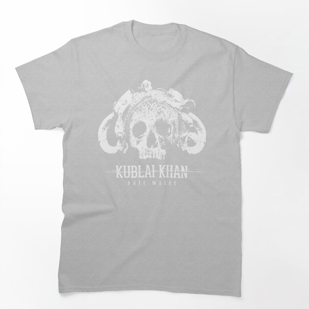 Detailed White Horned Skull Symbol Shirt
