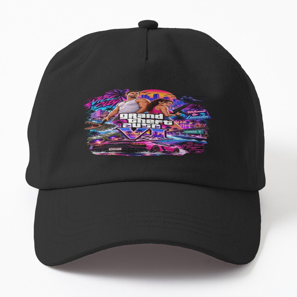 GTA 6 Vice City Grand Theft Auto VI Graphic Jason Lucia Gaming Hat