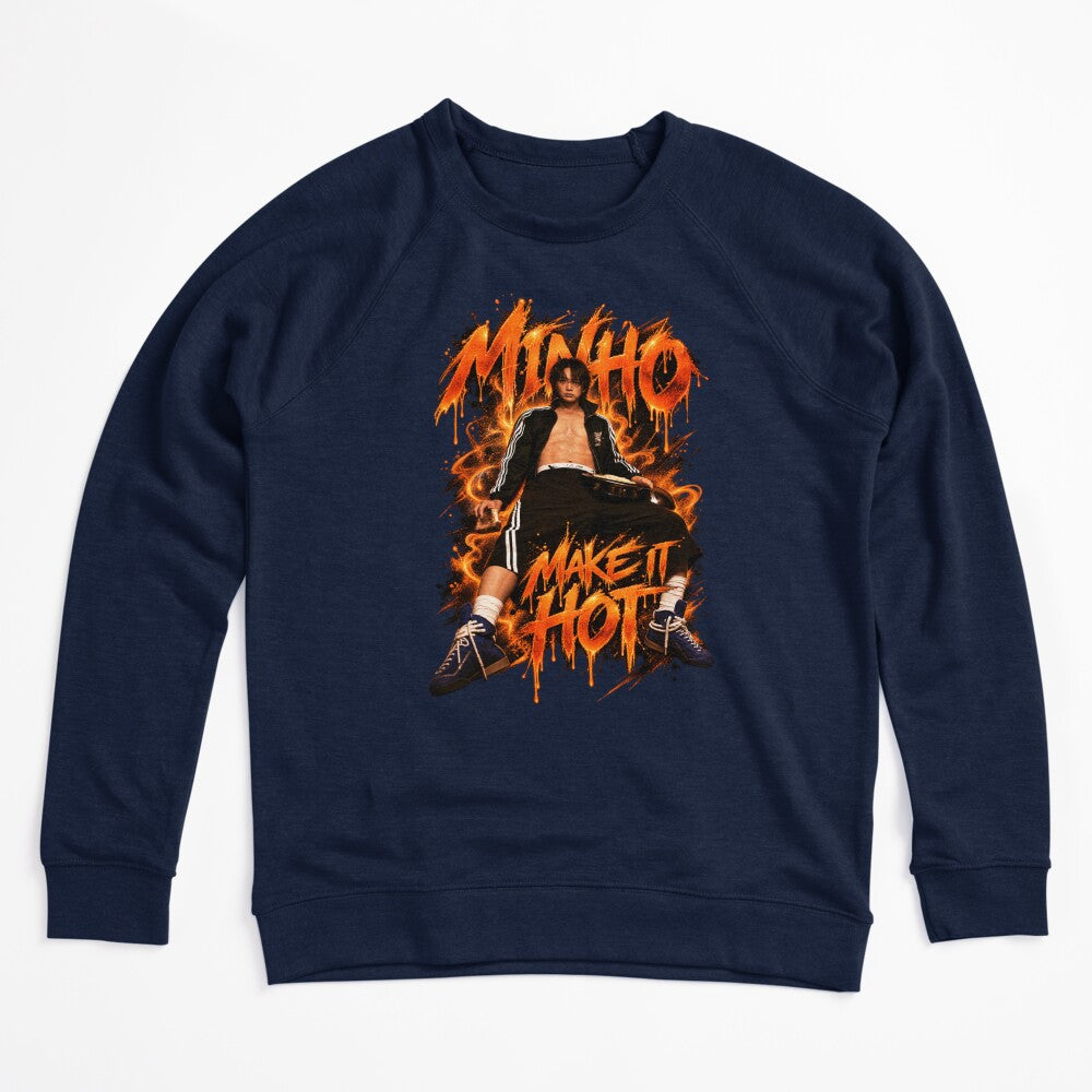 Edgy Y2K Orange Typography Minho Photo Visual Shirt