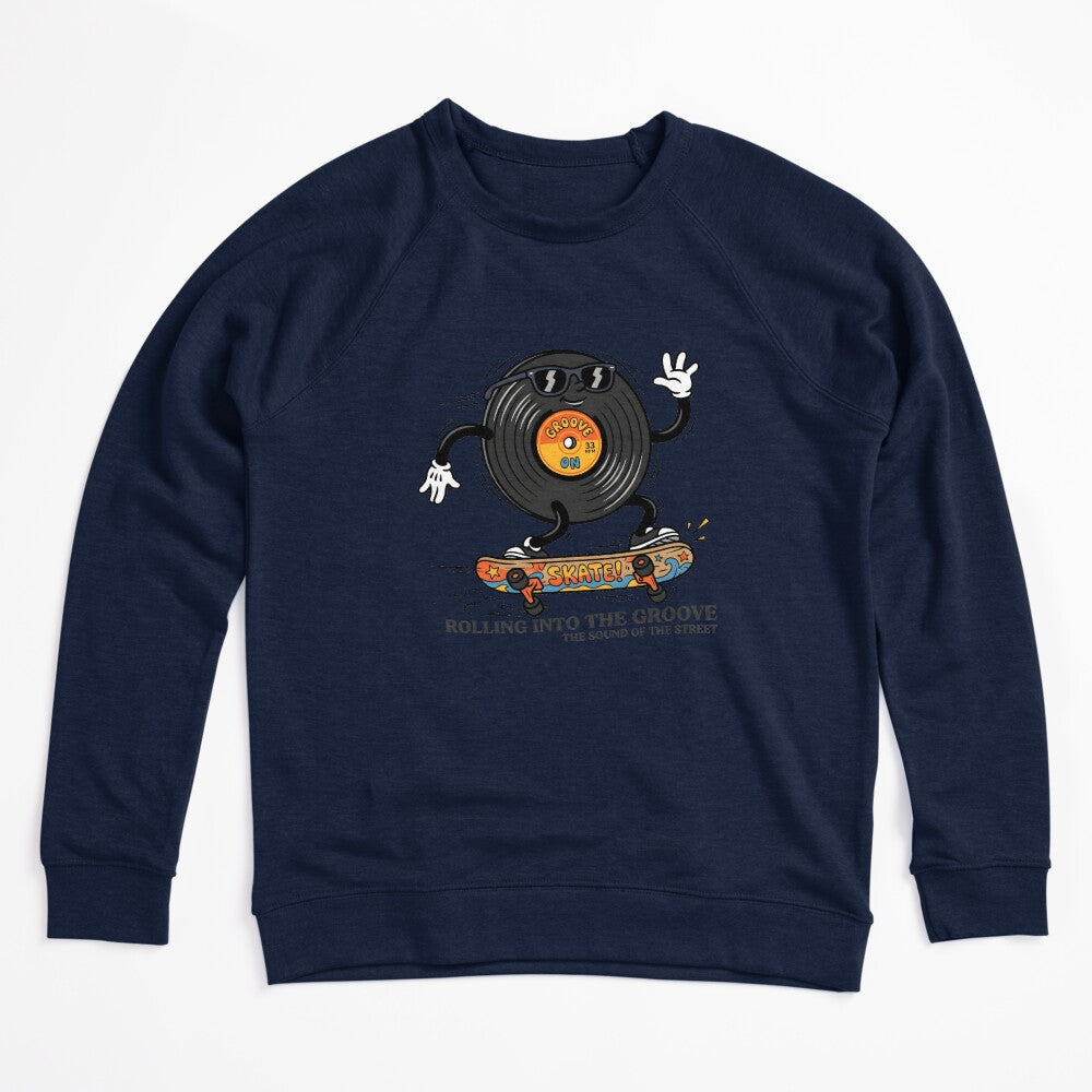 Vintage Vinyl Record Retro Cartoon Mascot Skater Art Shirt