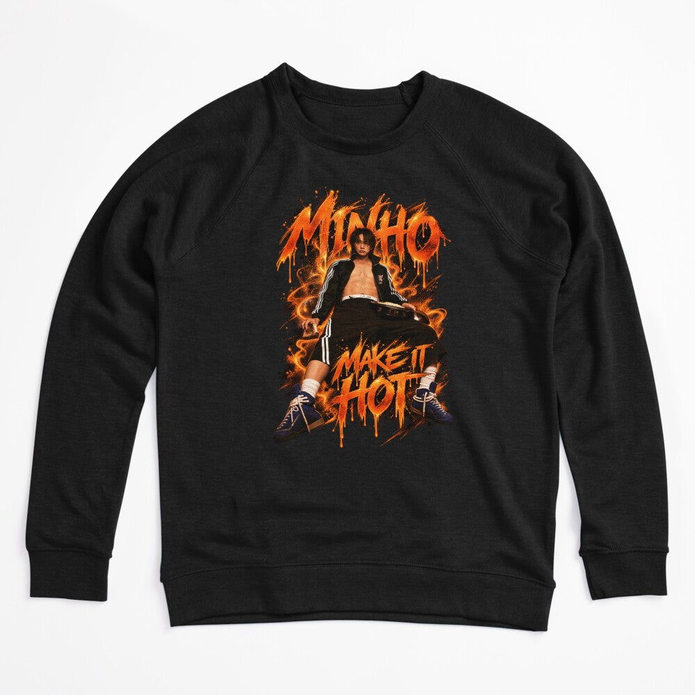 Edgy Y2K Orange Typography Minho Photo Visual Shirt