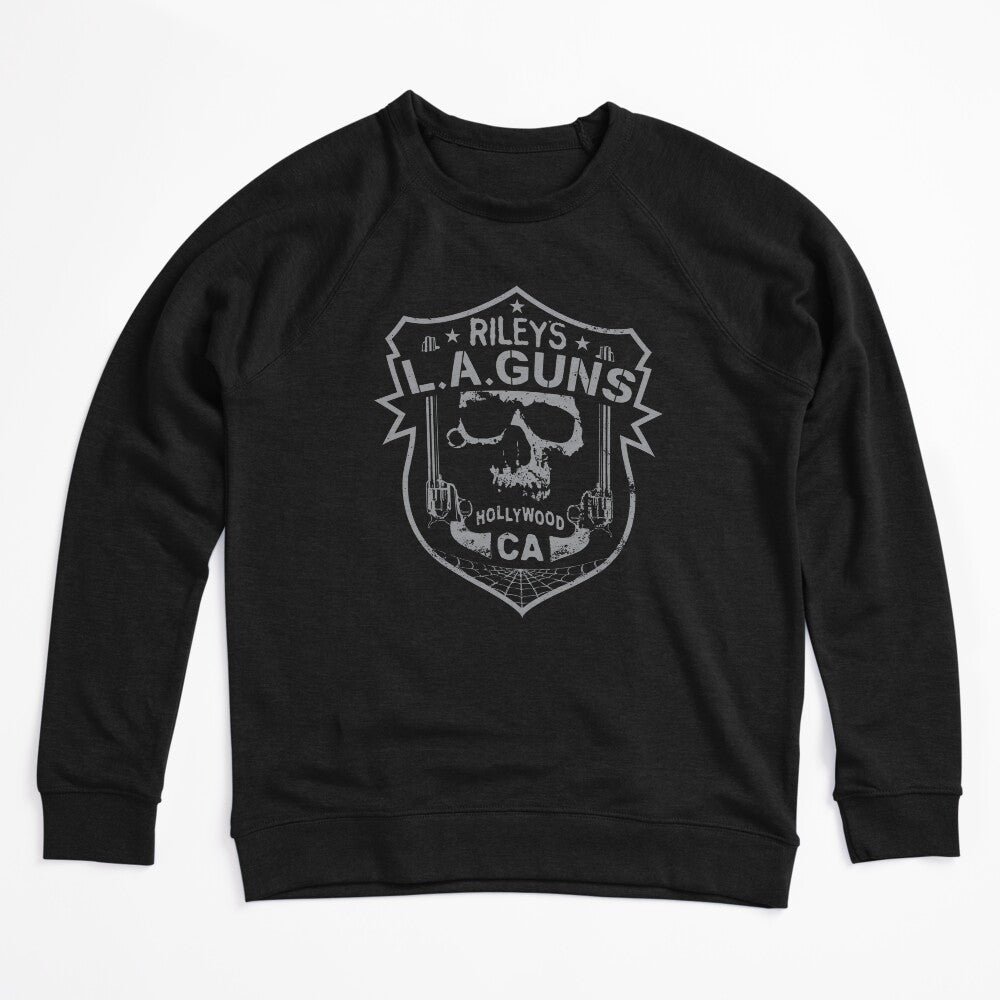Riley's L A GUNS Official Logo Grey Skull Shirt