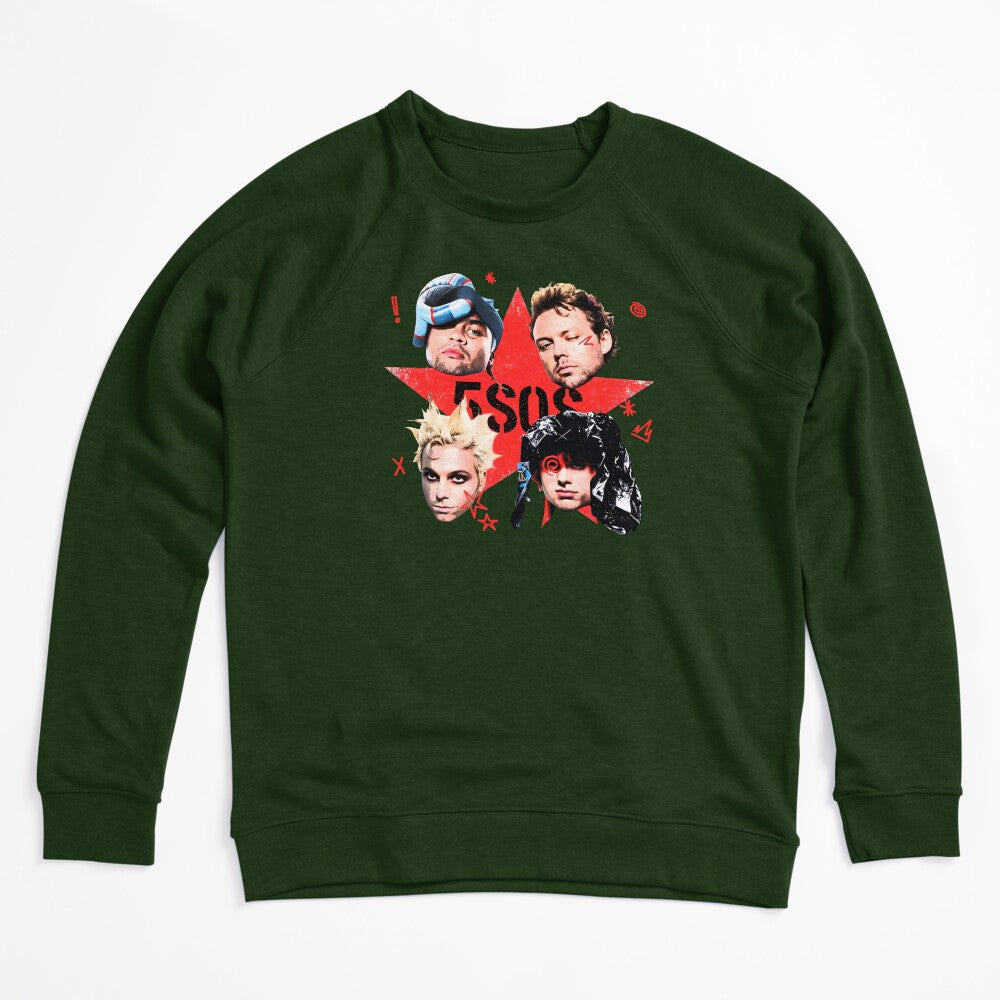 5 Seconds Of Summer Red Star Graphic Shirt
