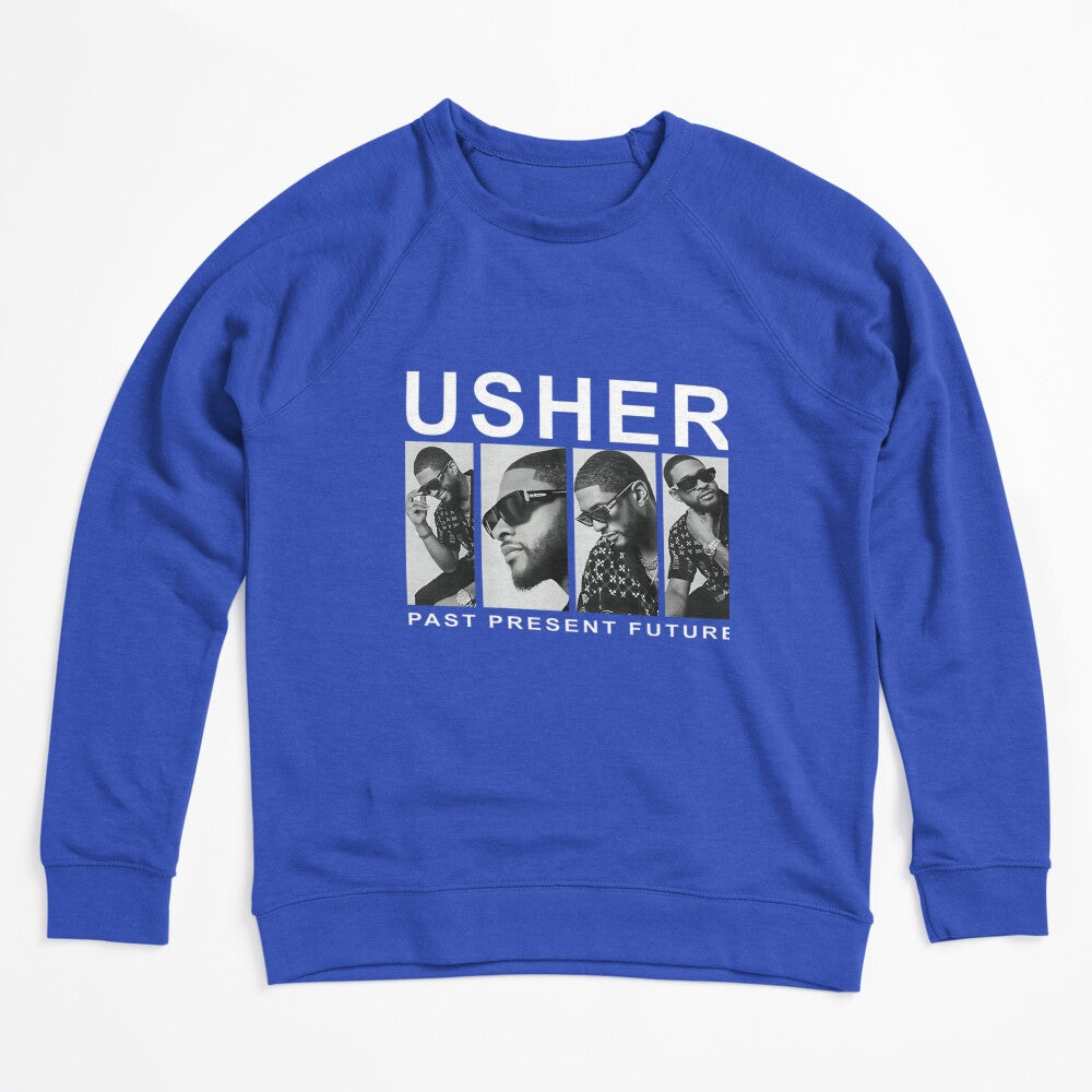 Usher Present Future Monochrome Collage Design Shirt