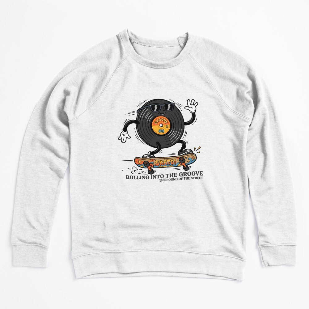 Vintage Vinyl Record Retro Cartoon Mascot Skater Art Shirt